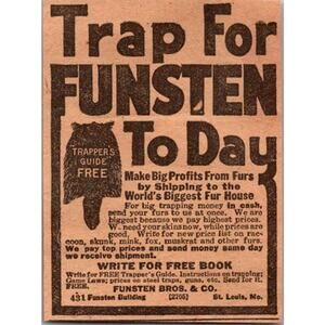 Funsten Bros & Co Trap For Funsten To Day St Louis MO 1917 Clipping SAI4-M2